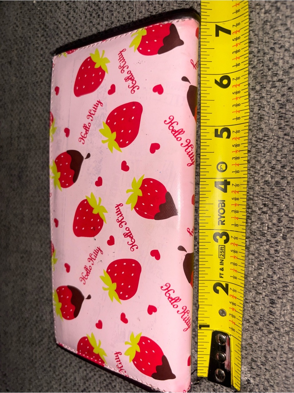 Hello kitty pink long wallet with strawberries printed all over it. 🍓🐱 - Picture 5 of 11